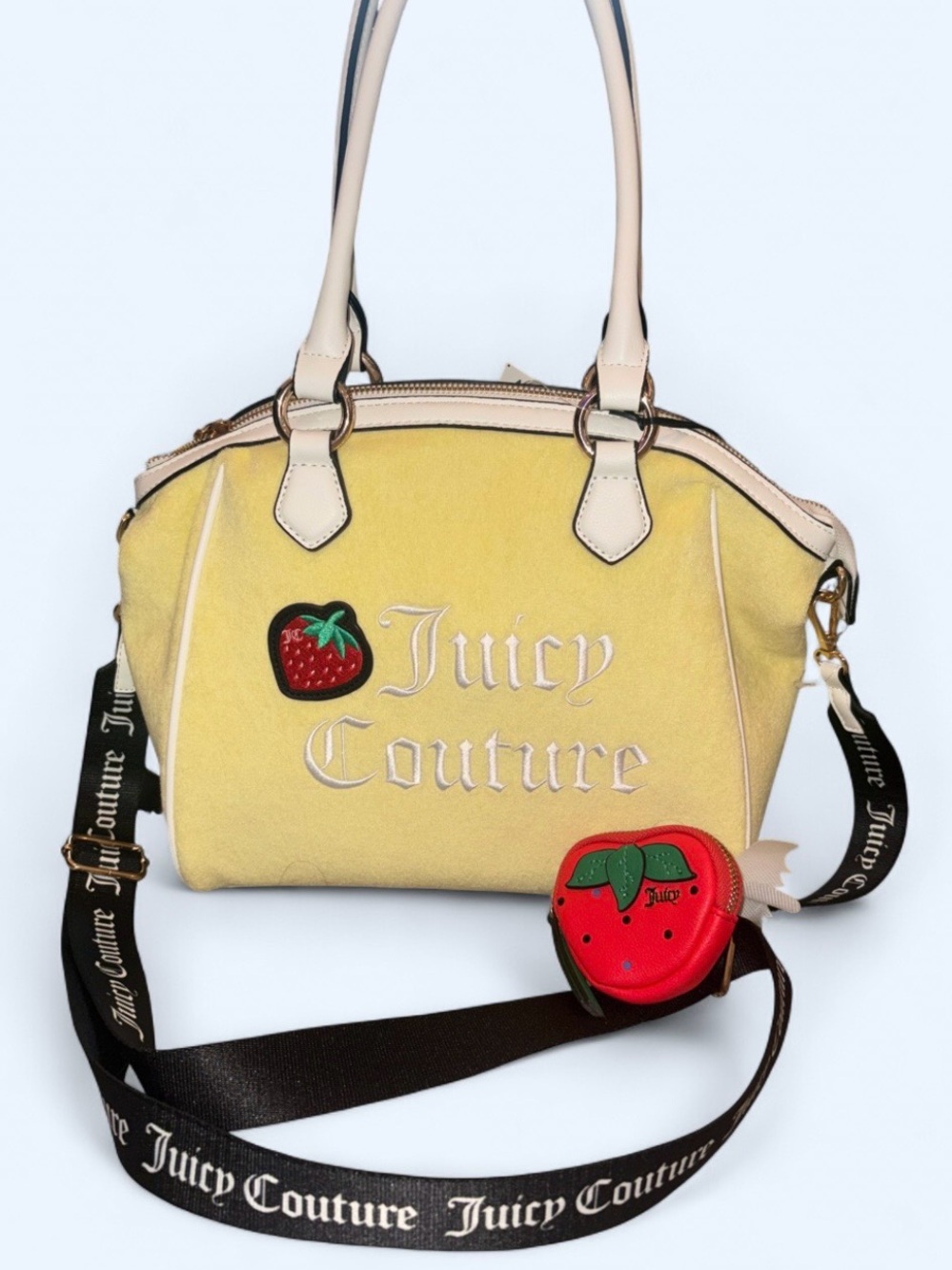 Juicy Couture NWT Strawberry 🍓 Embroidered Satchel Bag